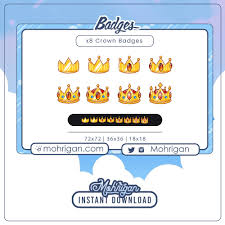 8x Royal Crown Twitch Badges