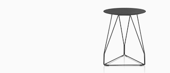 A Round Polygon Wire Occasional Table With A Black Top And Wire Base Wire Table Table Interior Design Furniture