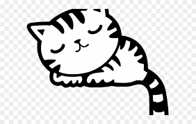 Cat clipart black and white. Kitten Clipart Sleeping Sleeping Cat Clipart Black And White Png Download 423564 Pinclipart