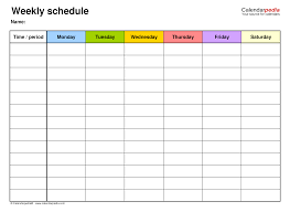 You may also check the staff schedule template. Free Weekly Schedules For Pdf 18 Templates