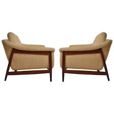Pair Of Norwegian Dux Danish Modern Teak Frame Club Chairs Club Chairs Teak Frame Modern Club Chair