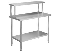 A smooth work surface is ideal for preparing and. Vidaxl Kitchen Work Table With Overshelf 120x60x120 Cm Stainless Steel Vidaxl Co Uk