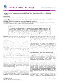 Pdf Weight Loss Pharmacotherapy Of Obese Non Diabetic And Type 2 Diabetic Patients