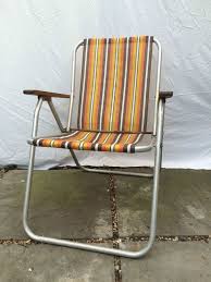 Vintage Retro Deckchair Striped Orange Brown Campervan Camping Caravan 70s Patio Chairs Outdoor Chairs Retro Vintage