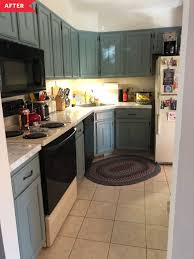 Before After I Transformed My Kitchen For Less Than 200 And It Still Looks Great A Year Later Rental Kitchen Makeover Budget Kitchen Makeover Kitchen