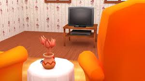 Cozy living room with sofa and bookcase. Lowpoly Cartoon Style Simple Living Room Set 3d Model