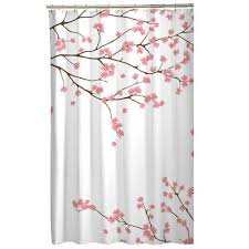 Mainstays Mainstays Cherry Blossom Fabric Shower Curtain Pink Fabric Shower Curtains Shower Curtains Walmart Shower Curtain