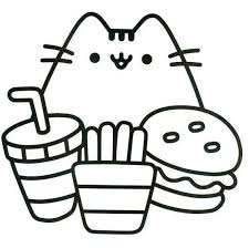 Color pusheen and her lunch. Pusheen Coloring Pages Coloring Home