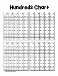 hundreds chart 4 per page worksheets