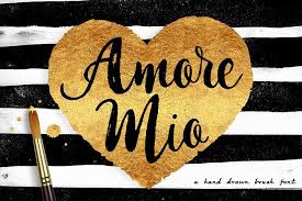 Amore Mio Brush Font Brush Font Graphic Design Resources Font Bundles