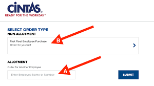 Cintas Ordering Guide Firstfleet Support