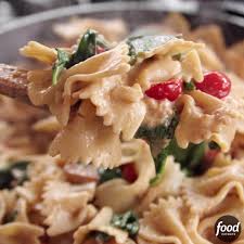 Bow Tie Skillet Alfredo Video Recipe Video Food Network Recipes Pasta Dishes Recipes