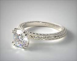 14k White Gold Etched Rope Solitaire Engagement Ring Solitaire Engagement Ring Wedding Rings Solitaire Yellow Gold Engagement Rings