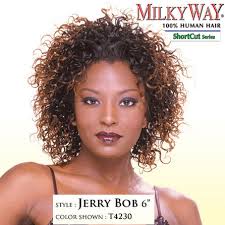 Milky Way Short Cut Human Hair JERRY BOB Weaving 6 Inch