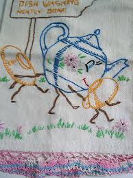 Aunt martha's embroidery transfer patterns with days of the week (dow) designs. Vintage 1940s Embroidered Linen Tea Towel Crocheted Edge Little Teapot Embroidery Patterns Beautiful Needlework Vintage Tea Towels