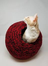 This cat felt cave house free knitting pattern has fashionable design and is easy to make. 9 Crochet Cat Bed And Cat Cave Patterns Beautiful Dawn Designs