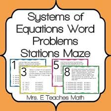 System Of Equations Word Problems Activity Digital And Print Systems Of Equations School Algebra Teaching Algebra