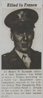 2LT Robert Roy Burnside Jr. (1918-1944)