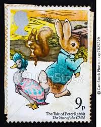 A Stamp Printed In Great Britain Shows Peter Rabbit Childrens Book Beatrix Potter Illustrations Peter Rabbit And Friends Beatrix Potter