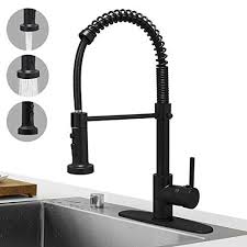 Today's modern kitchen faucets come full of innovative features to make working in the kitchen. Hoimpro High Arc Matte Black Spring Kitchen Faucet With Pull Down Sprayer Rv Paint Black Kitchen Sink Faucet With Pull Out Sprayer 3 Function Single Handle Laundry Faucet Brass Single Or 3 Walmart Com