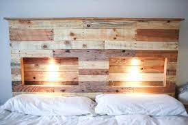 The concept is diy pallet headboard with lights. Pallet Headboard With Lighting
