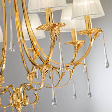 Design Kronleuchter Fiorenza Luster Gold Antik Metall 8 Flammig