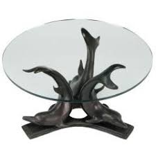1956) bronze dolphin family and coral reef coffee table with beveled glass top. Dolphin Coffee Tables 6 For Sale On 1stdibs