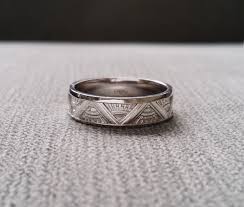 Art Deco Mens Wedding Band Ring Pattern Antique Unique Egyptian Geometric 14k Gold Quot Rings Mens Wedding Bands Art Deco Wedding Band Art Deco Wedding Rings
