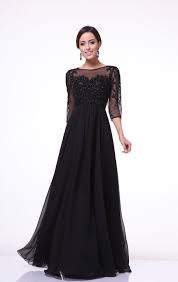 Long Mother Of The Bride Dress With Sleeves Plus Size Hijab Modest Plus Size Gowns Formal Formal Gowns With Sleeves Modest Black Dress