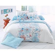 Housse De Couette Imprimee Flore Sous Marine Becquet Imprime Bleu Vue 1 Linge De Lit Housse De Couette Maison Style