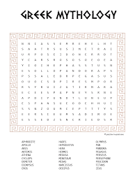 Free Printable Greek Mythology Word Search Greek Mythology Greek Mythology Stories Greek Mythology Worksheets