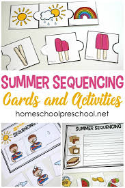 Free Printable Summer Sequencing Cards For Preschoolers Free Preschool Printables Sequencing Cards Free Preschool