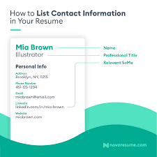 Show Contact Information On Your Resume How To Examples