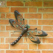 Dragonfly Wall Art Glow Beads Amazon Co Uk Garden Outdoors Wall Sculpture Art Steel Wall Art Dragonfly Wall Art