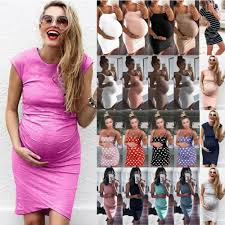 Advertisement Ebay Pregnant Women Maternity Bodycon Dress Mini Short Dress Summer Preg Mini Dresses Summer Maternity Bodycon Dresses Maternity Clothes Summer