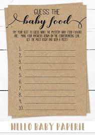 Planning to host a baby shower? Guess The Baby Food Game Baby Shower Game Mystery Baby Food Game Rustic Baby Shower Country Baby Bunny Baby Shower Baby Food Game Baby Shower Diaper Game