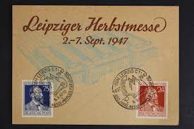 Deutsche briefmarken der alliierten besatzung └ briefmarken aus deutschland (ab 1945) └ deutschland └ briefmarken alle kategorien antiquitäten & kunst auto & motorrad auto & motorrad baby bastel briefmarken aliierte bezetzung 1947/48 mi. Leipzig Herbstmesse Vom 2 7 Sept 1947 Sst 450 Jahre Messe Privileg Briefmarken Holsten