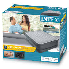 Intex 64140 Elektrikli Dura Beam Cift Kisilik 3 Katli Sisme Yatak 203x152x51 Cm Deluxe Queen Yatak
