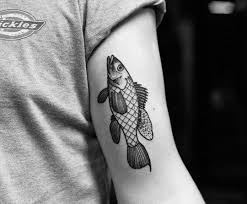 High quality fish skeleton inspired art prints by independent artists and designers from around the world. Sea Bass Tattoo By Wagner Basei Tattoogrid Net