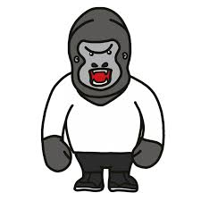 お父さんゴリラが怒っている表情のイラスト イラスト ゴリラ フリー素材 イラスト