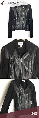 Joseph Rickoff Mixed Media Zipper Front Jacket Joseph Rickoff Mixed Media Zipper Front Jacket Like New Faux Leather Zipper Front Jacket Jackets Clothes Design
