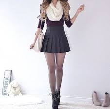 Black And White Pleated Mini Skirt Skirt Grey Red Black Boots Cropped Scarf White Grey Skirt Skater Skirt Mini Skirt Tennis Skirt Pleated Skirt Pleated Fashion Outfits Fashion Outfits For Teens