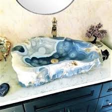 Rare Blue Agate Geode Sink 44 Agate Decor Geode Decor Ocean Bathroom Decor