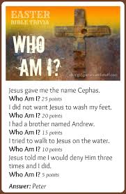 Well, what do you know? Easter Bible Trivia Game Who Am I
