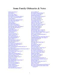 Some Family Obituaries & Notes