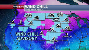 Dangerous wind chills sweeping through US, affecting millions - ABC News