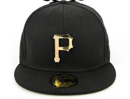Custom New Era X Mlb Pittsburgh Pirates Metal Black 59fifty Fitted Baseball Cap Fitted Baseball Caps Hats For Men Baseball Cap