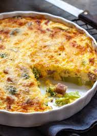 Cheesy Crustless Quiche With Broccoli And Ham Recipe Quiche Recipes Recipes Quiche Recipes Crustless