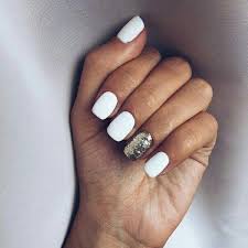 Short White Nails With Glitter Nail And Manicure Trends Notice that the following short nails designs pictures you can do it with just acrylic application process, or you can fortunately, use gel nail polish on acrylic nails we promise you will find so cute short nail ideas to copy, for applying the best short yellow acrylic nails, short white acrylic nails, short light.