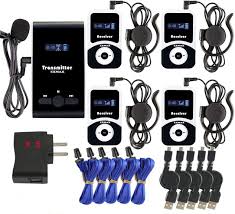 Buy Exmax Ex 100 72 76mhz Audio Wireless Tour Guide System Microphone Earphone For Church Translation Simultaneous Interpretaion Teaching Square Dance Manufactory Plant Tour 1 Transmitter 4 Receivers Online In Greece B015e5dxdg